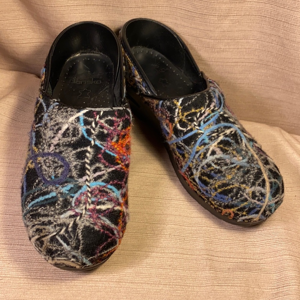 Dansko Classic Clogs W/Tweed Pattern Euc Comfy 2 - image 2